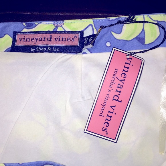 Vineyard Vines Blue and Light Sea GreenSeaTurtle Floral Skirt NWT 6 - Picture 6 of 8